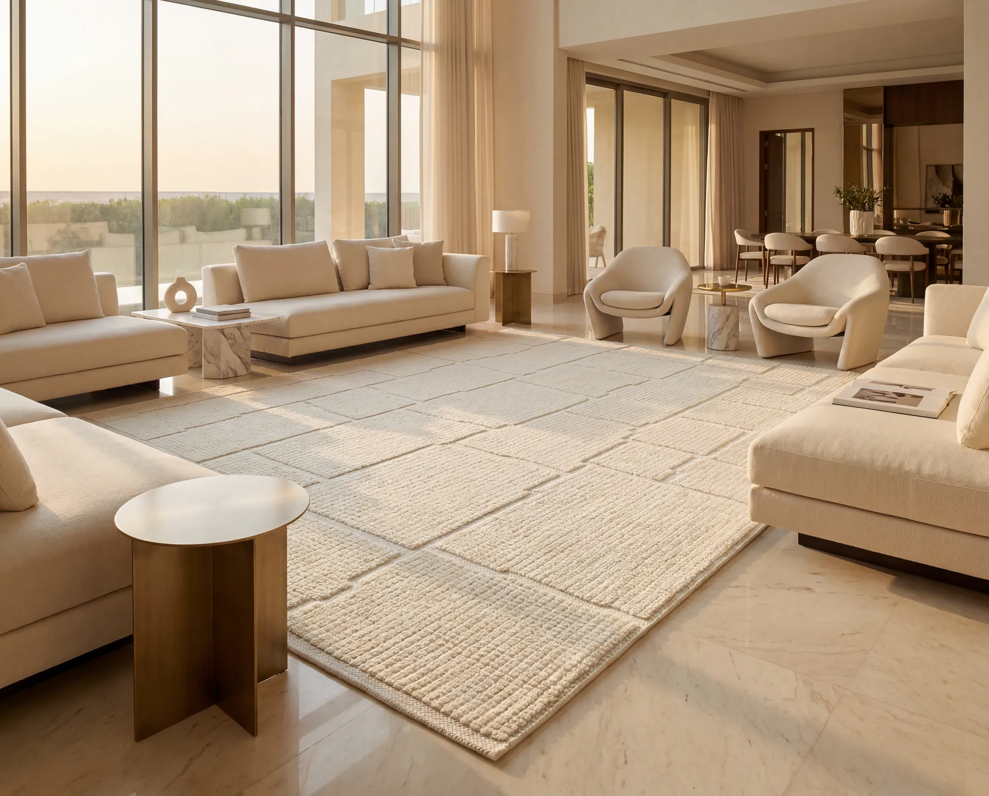 Alabaster, a hand-woven wool rug by Exellica Home